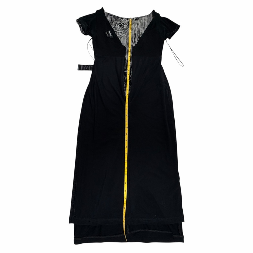 Elegant Isabel de Pedro Chain Printed Black  Short Sleeve Dress- US 4 - Picture 10 of 16